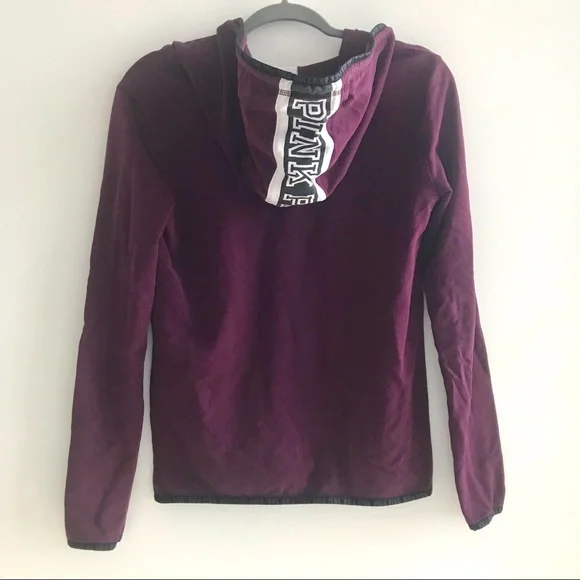 PINK Victoria’s Secret full zip drawstring hoodie with thumb holes - Picture 4 of 5